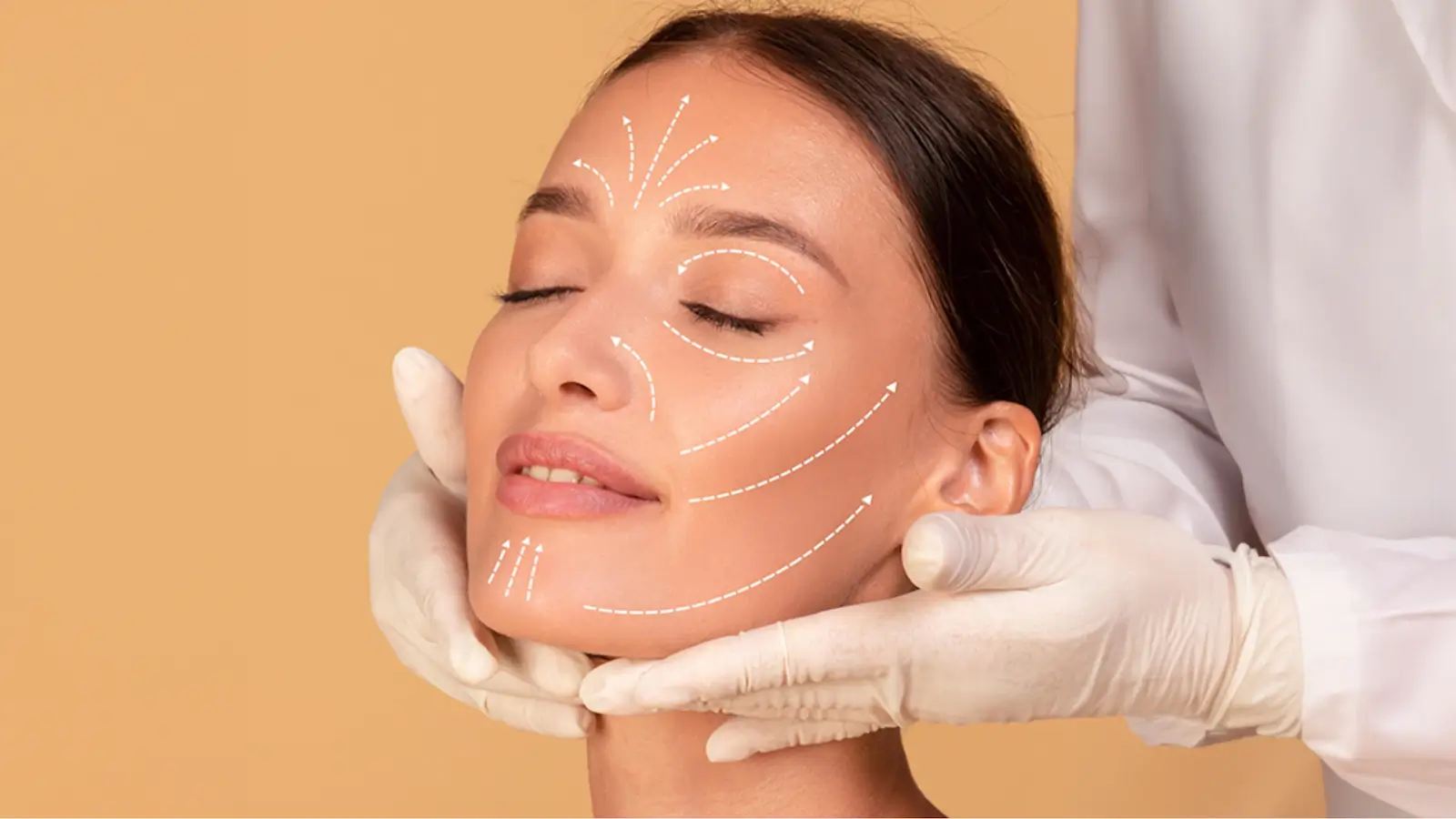 Woman getting facial treatment. 